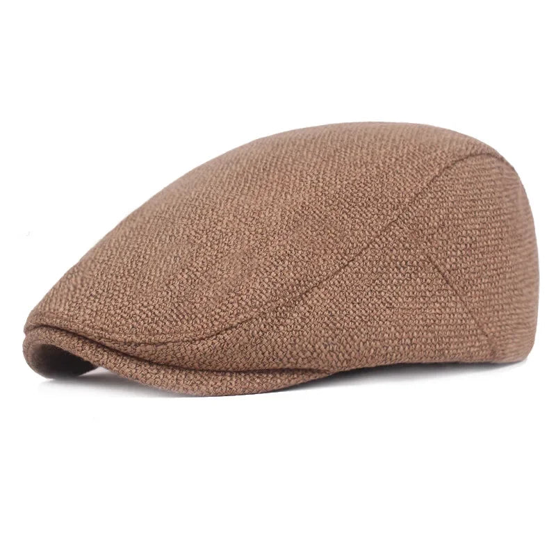 2025 Retro Men's Hats Cotton Visors Herringbone Flat Caps Casual Artist Peaked Cap Gorras