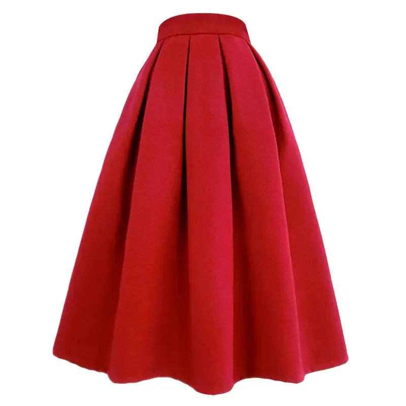2024 Casual Trend Vintage Slim Women's Elegant Party Skirt Autumn High Waist Zipper Pocket Ball Gown Pleated Skirt New C79