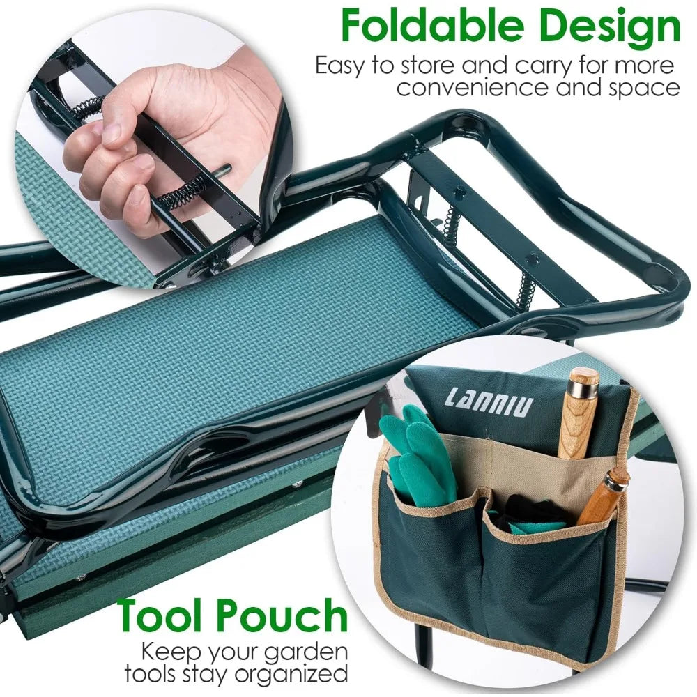 Brand New 2024 Garden Kneeler and Seat, Foldable Garden Stool, Heavy Duty Garden Chair for Kneeling and Sitting, Gardening Gifts