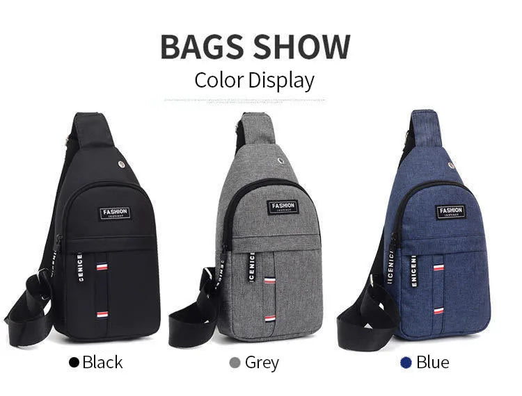 2025 New Chest Bag Messenger Pack Men Simple Nylon Fashion Waterproof One Shoulder Crossbody Bag