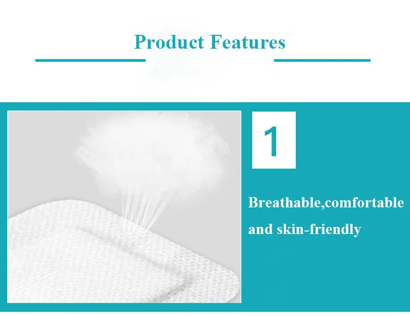 40Pcs Breathable Adhesive Wound Dressing Sticker Medical Tape Emergency Large Size Surgical Wound Hemostasis Band Aid Bandage