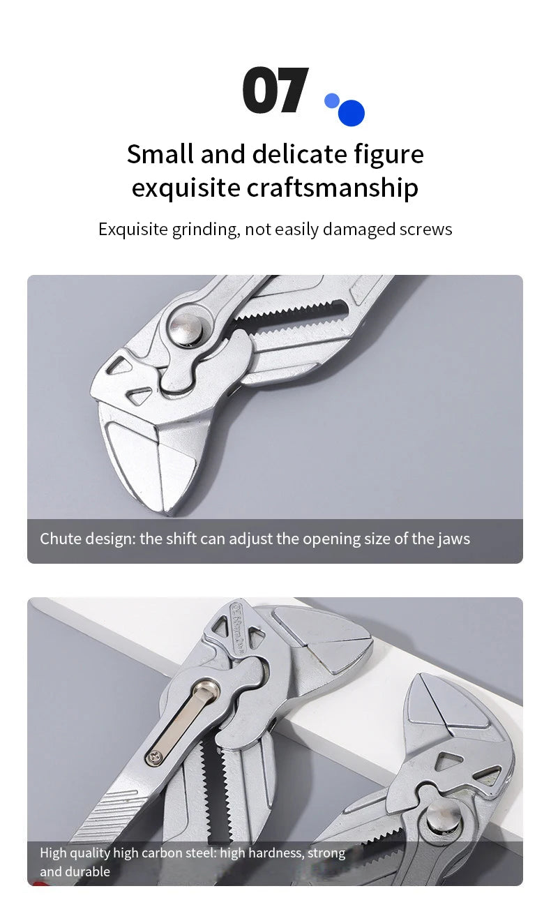 10 inch Wrench Eagle Beak Water Pipe Pliers Multi-function Adjustable Spanner Press Clamp Large Opening Plumbing Household Tools