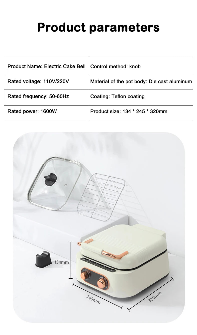New 2024-2025 110V Multifunction Electric Baking Pan Deepen Cooker Double-side Heating Thick Pancake Machine Hot Pot Barbeque Steak Frying Pan