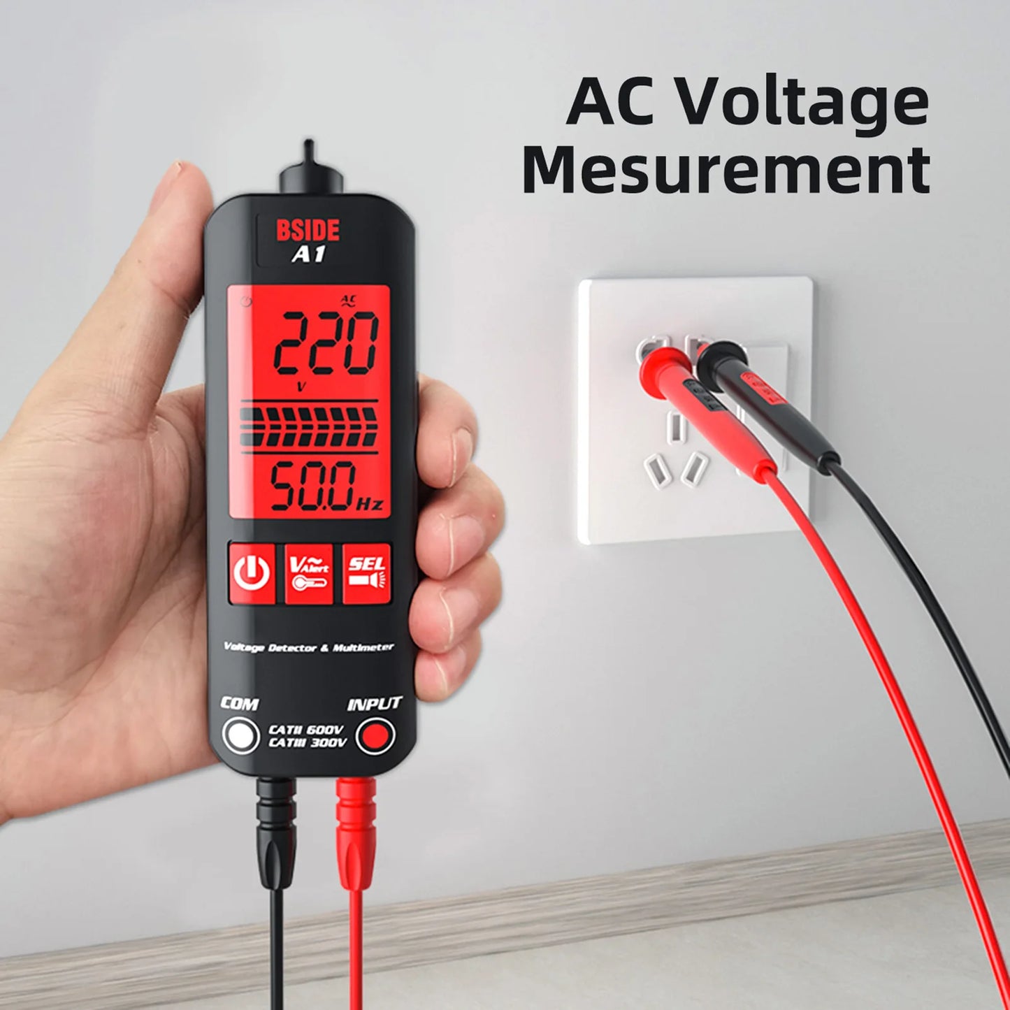 BSIDE A1X A1 Digital Multimeter Electric Test Pen With Flashlight Live Wire Recognition Meter Voltage Resistance Diode NCV Test
