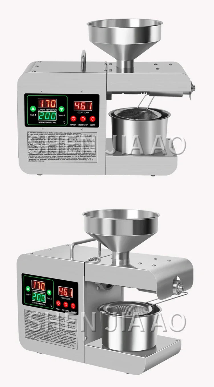 X8S New Intelligent Temperature Control Oil Press 820W Small Household Commercial Oil Press Homemade Peanut Oil 110/220V
