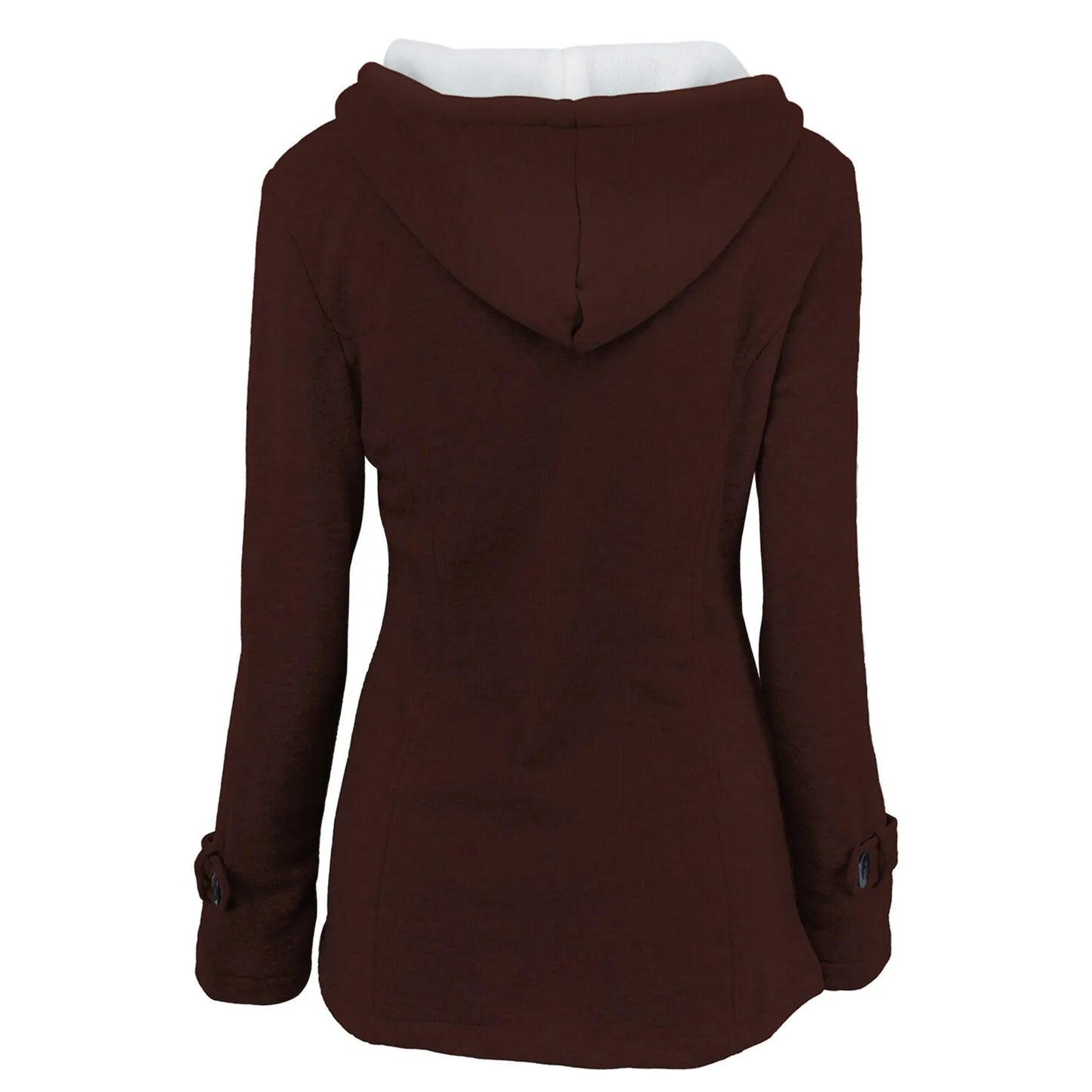 Winter Coat Female Womens Fashion Horn Button Fleece Thicken Coat With Hood Winter Warm Jacket 2025