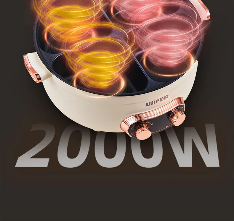 220V/Home split control electric hot pot Yuanyang multi-functional four-palace grid since hi lazy pot