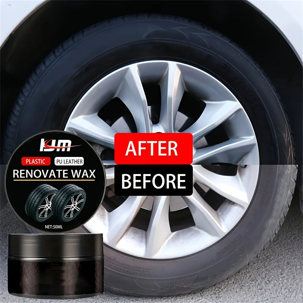 Universal Rubber Refresh Wax - Long-lasting Black Coat Repair, Leather Repair Polish, Hydrophobic Car Detail Care