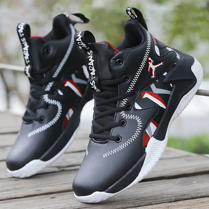 Brand New 2025 Professional Men's White Red Basketball Shoes Comfortable Casual Sneakers Anti-skid High-top Couple Women Basketball Boots