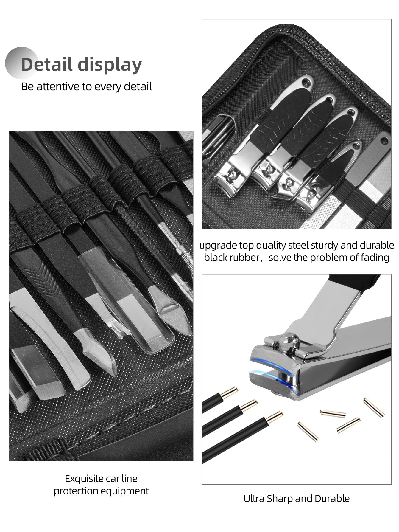 11/40pcs Manicure tool set Stainless Steel pedicure set Nail clipper Portable tool set Nail clippers Nail file