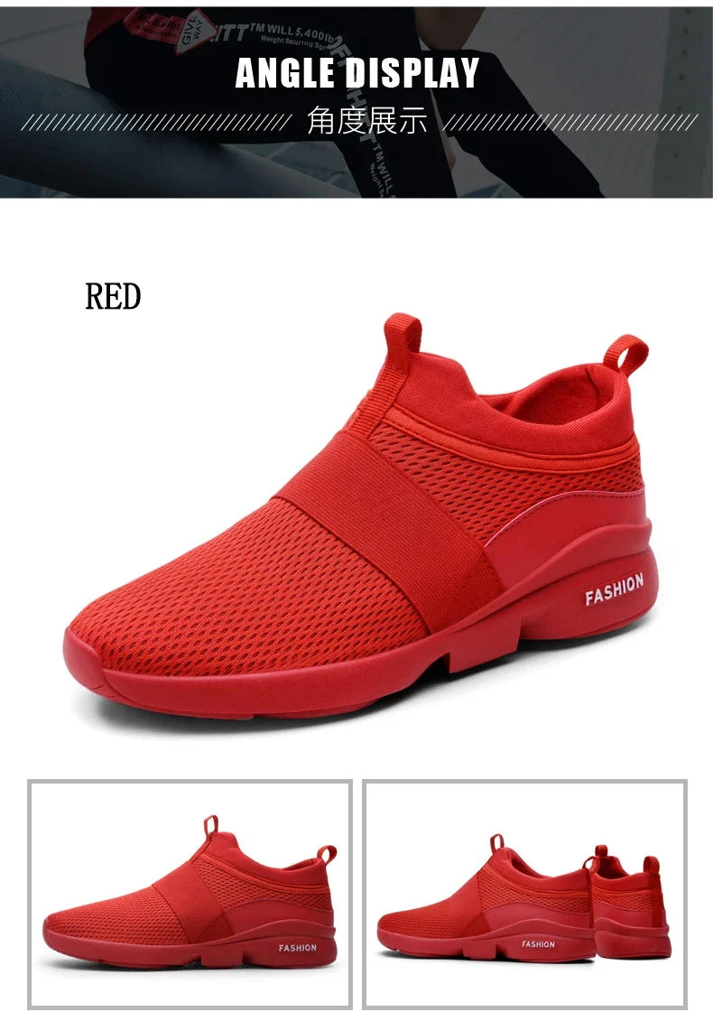 2025 Men Casual Shoes Sneakers Fashion Loafers Comfortable Mesh Mens Shoes Footwear Lightweight Walking Shoes White Size 46 Big Big SALES Now
