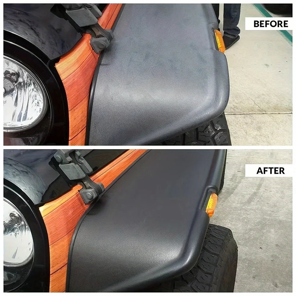 Universal Rubber Refresh Wax - Long-lasting Black Coat Repair, Leather Repair Polish, Hydrophobic Car Detail Care