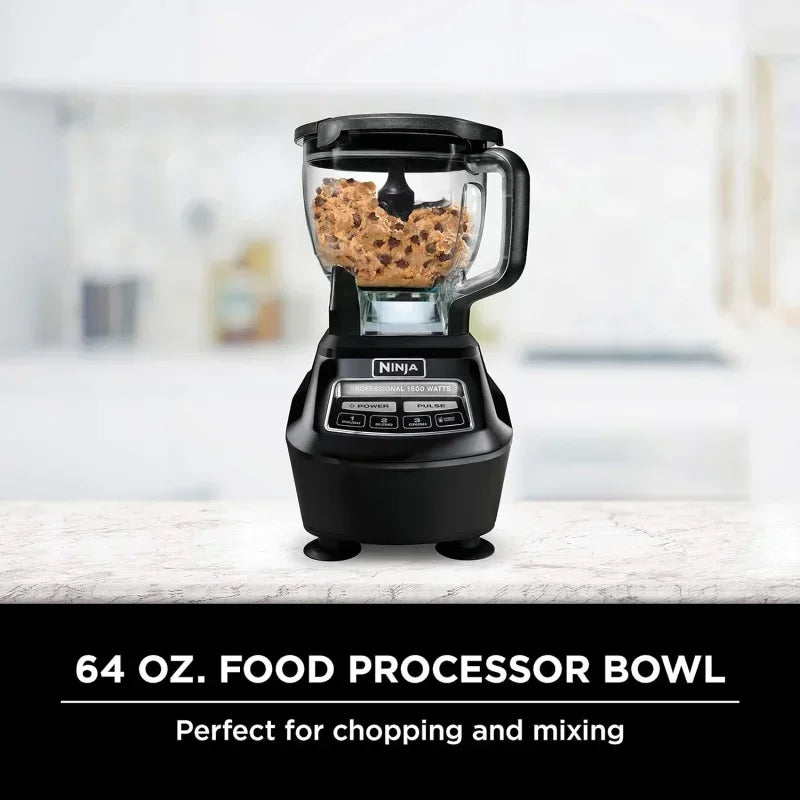 QWNinja BL770 Mega Kitchen System,1500W,4 Functions for Smoothies,Processing,Dough,Drinks & More,with 72-oz.* Blender Pi