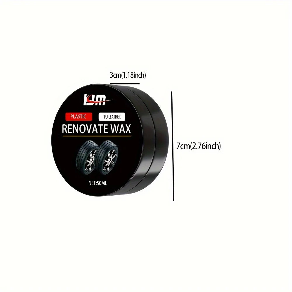 Universal Rubber Refresh Wax - Long-lasting Black Coat Repair, Leather Repair Polish, Hydrophobic Car Detail Care