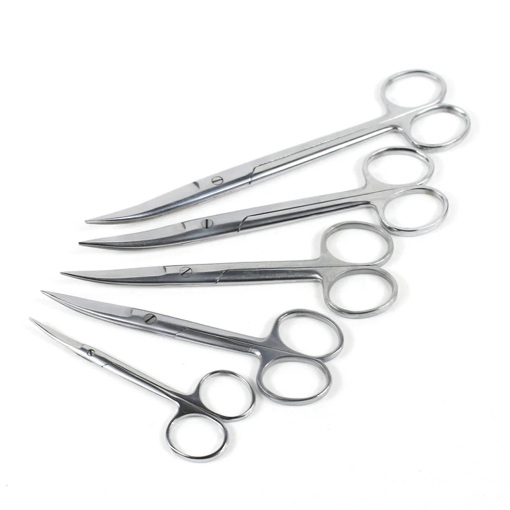 10cm-16cm All Stainless Steel Scissors, Curved Straight Pointed Round head, Home Safety Shaped Gauze Cutting and Thread Removal