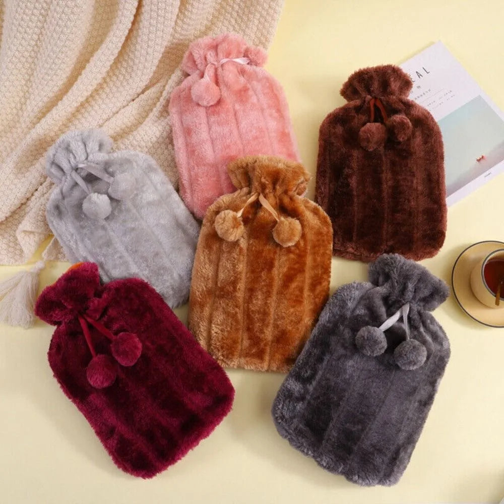 Removable Hot Water Bottle Cover Explosion Proof Leak-proof Plush Covering Portable and Reusable Cold-proof Hand Feet Warmer
