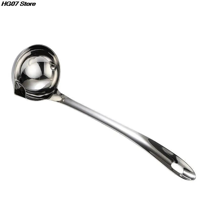 Stainless Steel Filter Spoon Soup Fat Oil Separator Ladles Skimmer Spoon Soup Colander For Kitchen Heat Insulation Anti-scalding