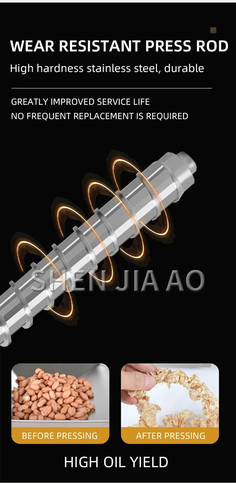 X8S New Intelligent Temperature Control Oil Press 820W Small Household Commercial Oil Press Homemade Peanut Oil 110/220V