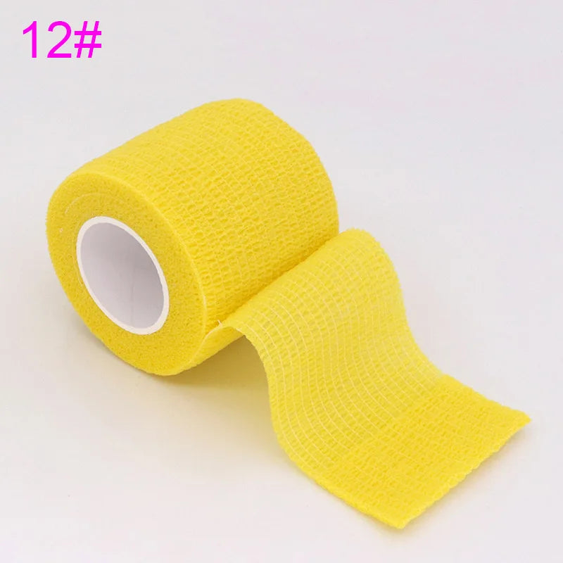 1 Roll 2.5/5/10cm Sport Bandage Self-adhesive Breathable Elastic Bandages for Sports Fixing Finger Wrist Leg Non-woven Bandage
