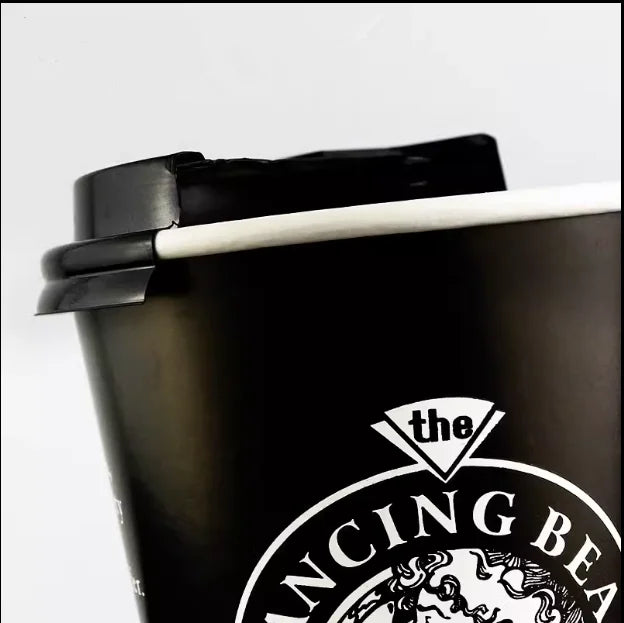 100pcs/pack Black Disposable Paper Cup Coffee Cup Cold Drinking Cup Accept Customization