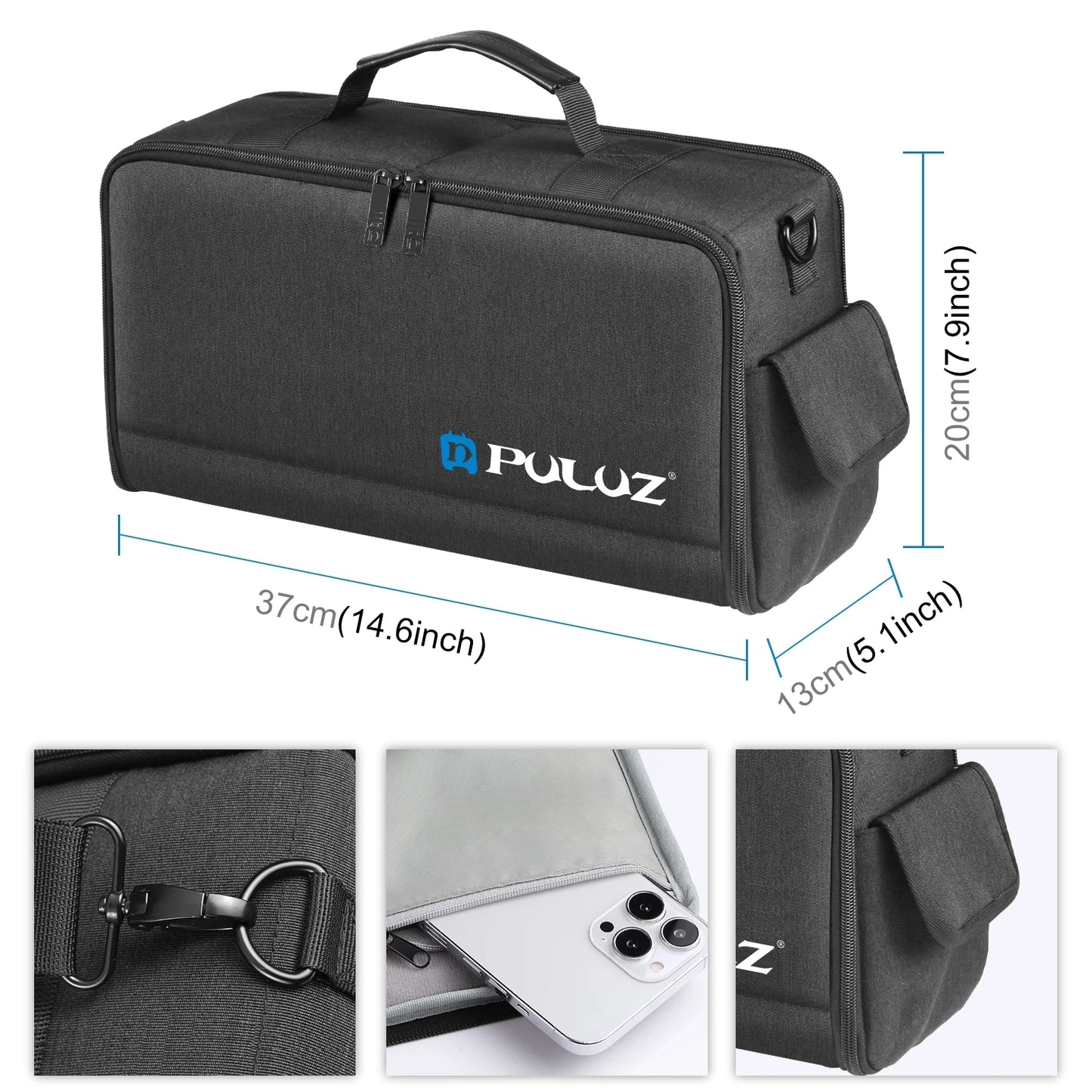 PULUZ Portable Camera Bag Crossbody Shoulder Digital Storage Lens Bag