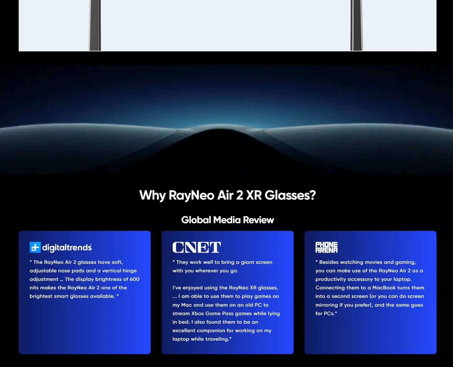 NEW 2024-2025TCL Rayneo Air 2 Smart AR Glasses 201 inch Giant Screen Viewing for iPhone Android Phones Computer Switch Steam Deck PS5