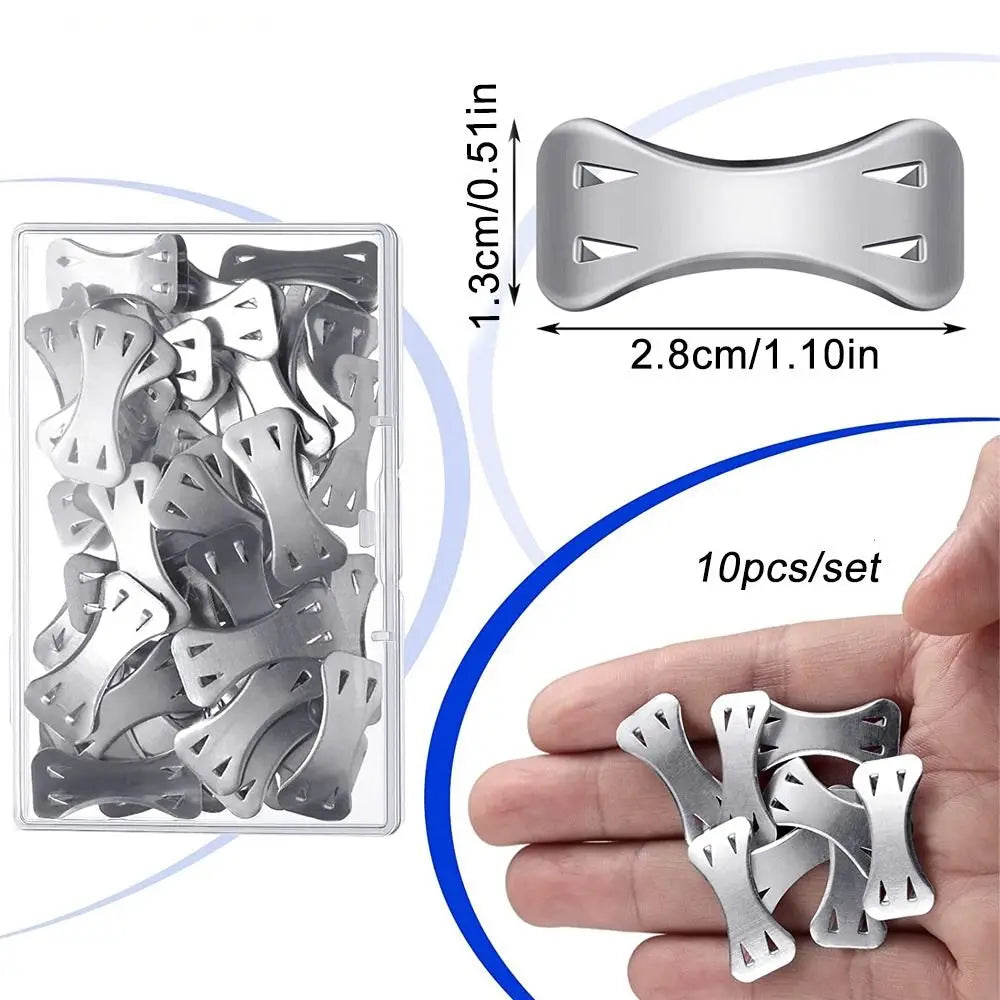 10Pcs Aluminium Polyester Elastic Bandage Clips Elastic White Brown Silver Replaceable Bandage Replacement Clip