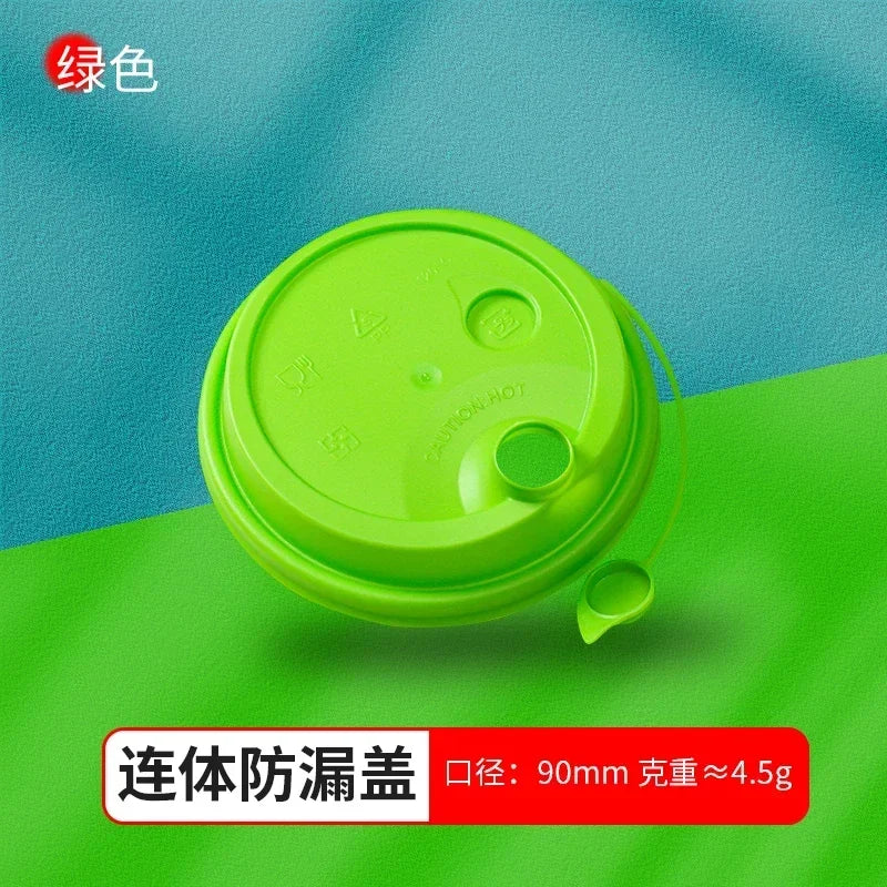 50pcs 90mm Caliber Injection Molded Leak Proof Cup Lids One Time Packaged Milk Tea Coffee Cup Lid Thickened One-piece Cover