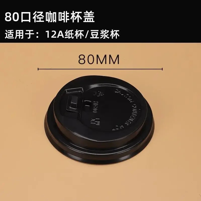 100pcs 90mm Caliber Cups Lid Milk Tea Coffee Cup Universal Leak Proof Cover Disposable Food Grade PP Injection Molded Cup Lids