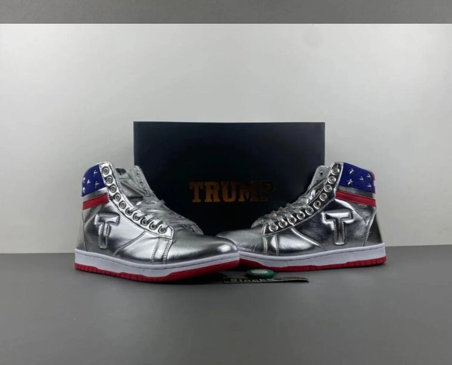 2024-2028 MAGA Trump Gold Silver Sneakers Never Surrender Donald Gold Trump Shoes 2024 MAGA Never Surrender Shoe Sneaker Basketball Mens Womens Casual Boots Road Shoe Big Size 47 48