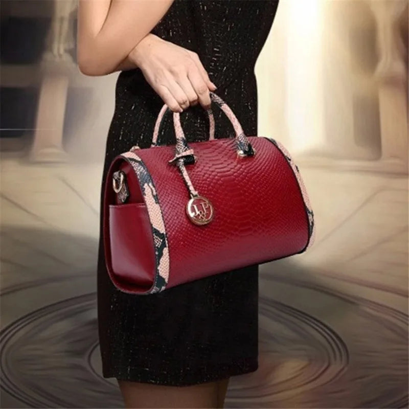 AMAZONY 2024 PU Leather Women Handbag Trend Shoulder Bags Top Handle Boston Female Totes clutches Sequined Pillow Elegant Lady Messenger Bag