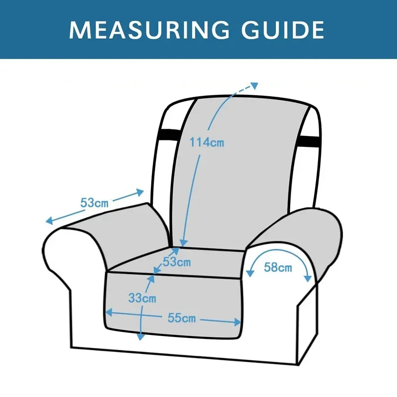 1 Seater Quilted Recliner Sofa Cover Pets Kids Anti-Slip Lazy Boy Chair Cover Armchair Covers Removable Solid Color Sofa Mat