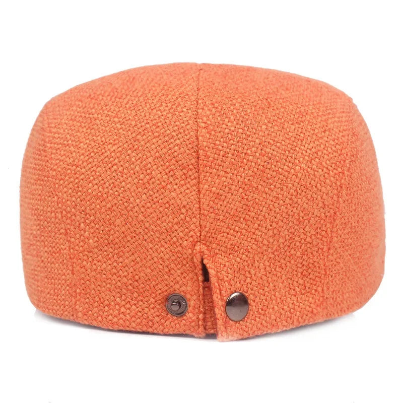 2025 Retro Men's Hats Cotton Visors Herringbone Flat Caps Casual Artist Peaked Cap Gorras