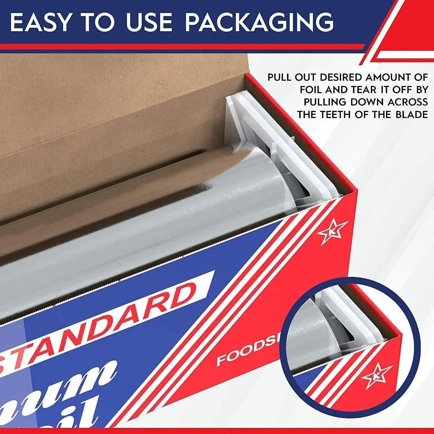 12" X 1000' Aluminum Foil Roll wtih Blue Nitirle Gloves Combo Pack (4 Rolls)