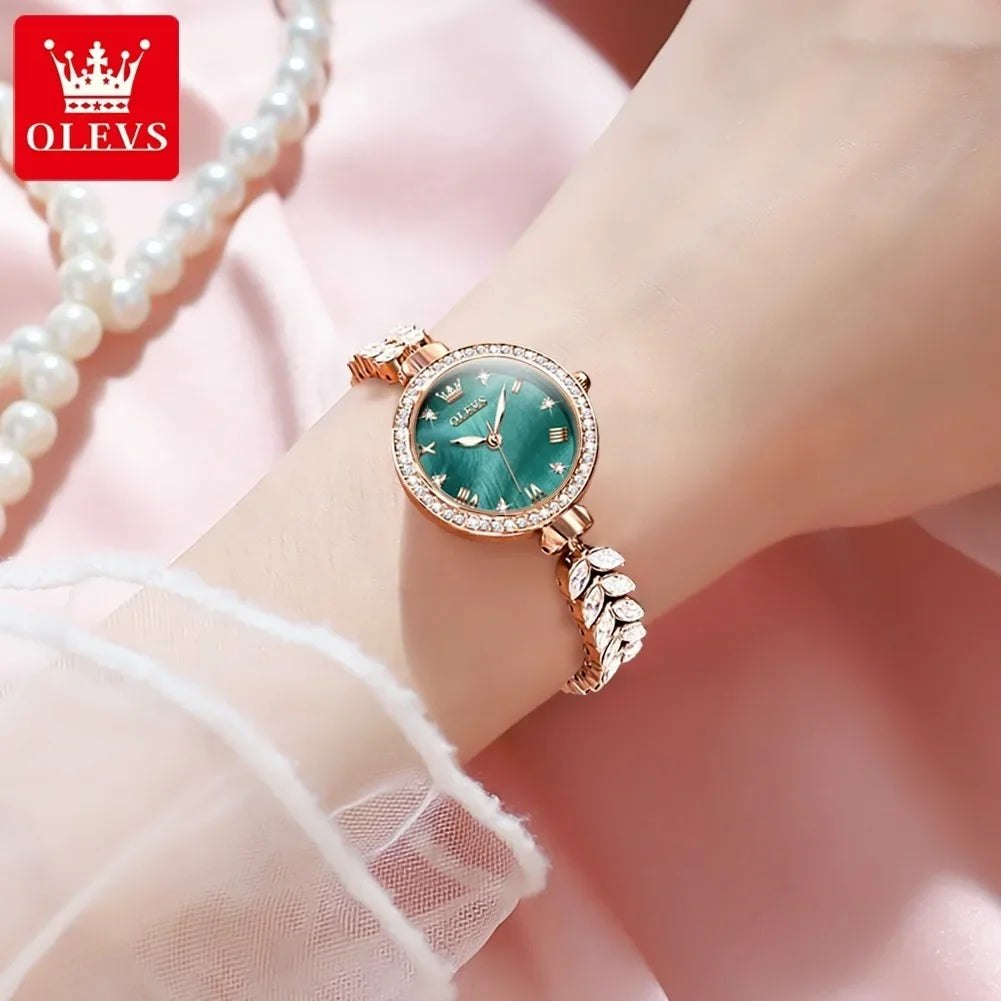 OLEVS 9971 Waterproof Women Wristwatch Fashion Quartz Stainless Steel Strap Watch For Women