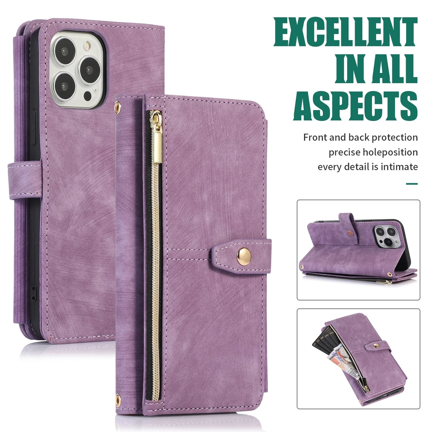 Crossbody Lanyard Card Slot Wallet Flip Case for iPhone 15 14 13 12 11 Pro Max Mini X XS 8 7 Plus SE 2020 2022 PU Leather Cover