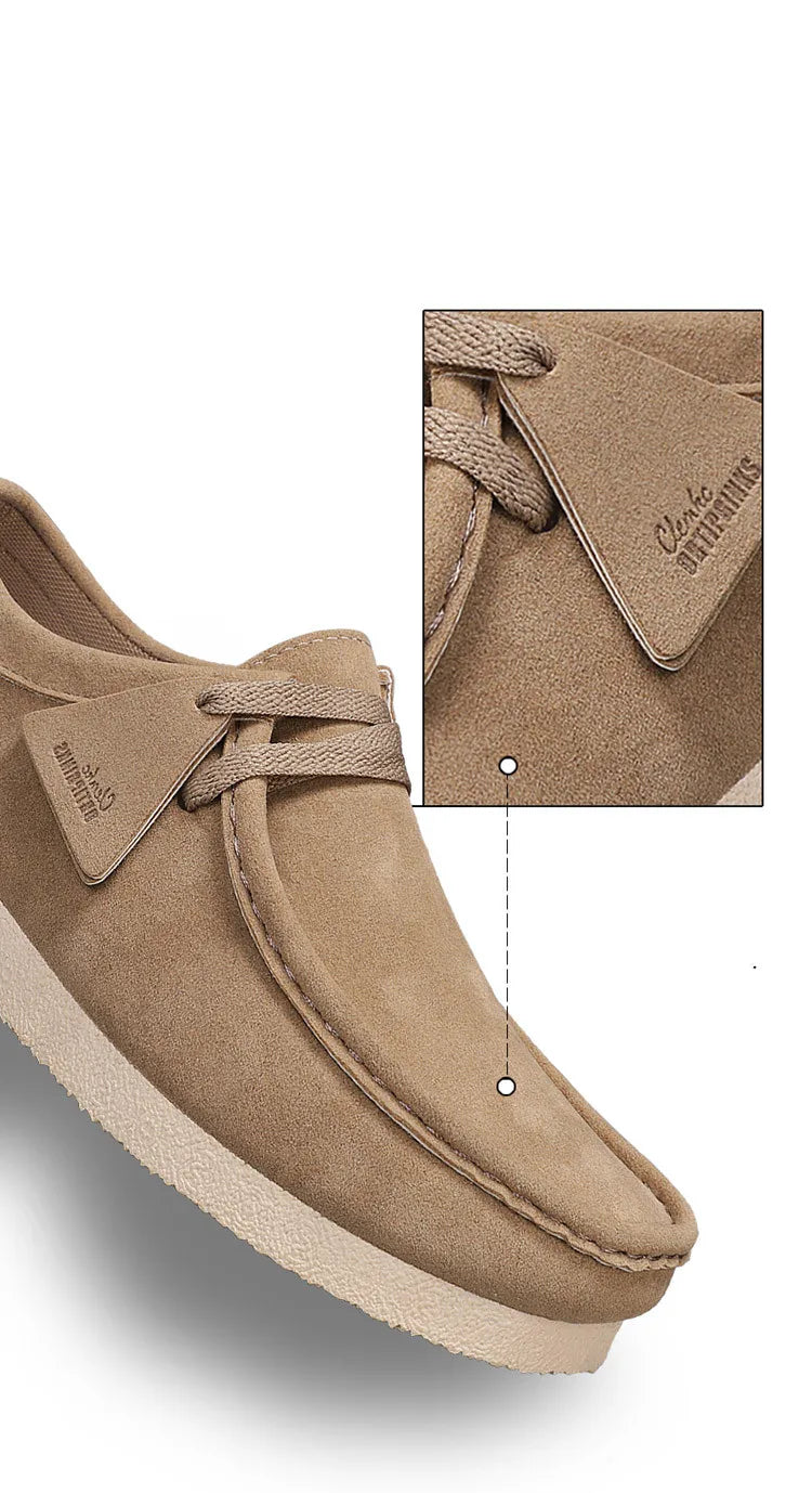 2025 New Suede Casual Shoes For Men Khaki Leather Loafers Slip-on Men's Shoes Lightweight Driving Shoes Men chaussure hommes