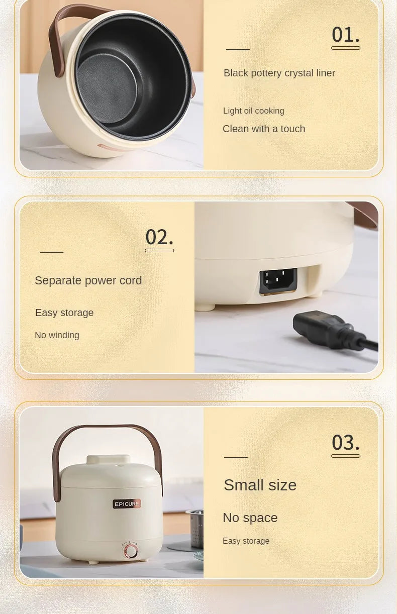 220V Electric Sugar Drained Rice Cooker Home Non-stick Electric Low Sugar Rice Cooker & Sugar draining inner Multi Cooker 1.7L