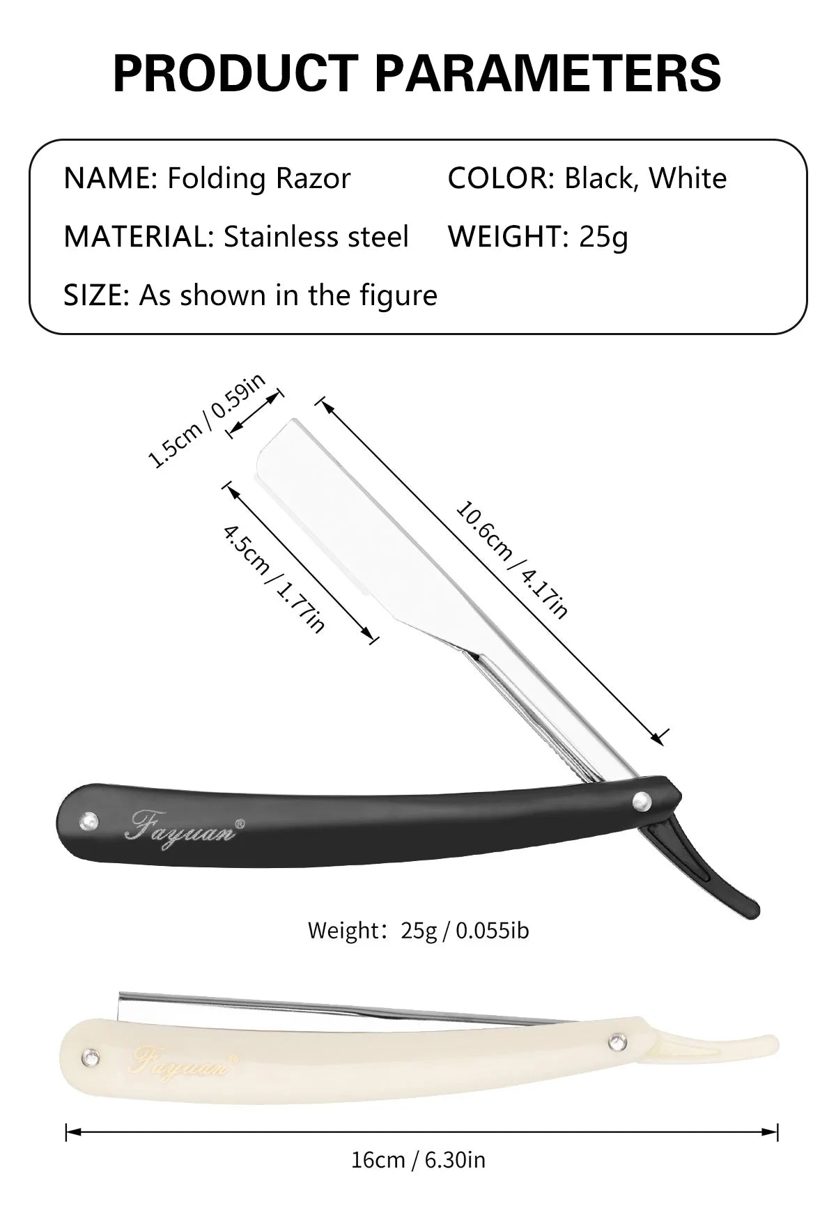 Professional Manual Shaver Straight Edge Stainless Steel Sharp Barber Razor Folding Shaving Beard Cutter With Blade