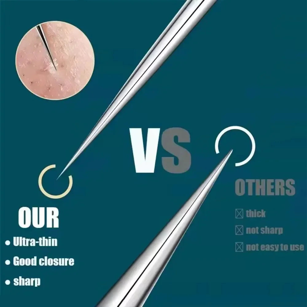 11Pcs Pro Acne Needles Blackhead Remover Ultra-fine No. 5 Cell Clips Pimples Tweezers Facial Pore Cleaning Face Skin Care Tools free Gift laptop stand