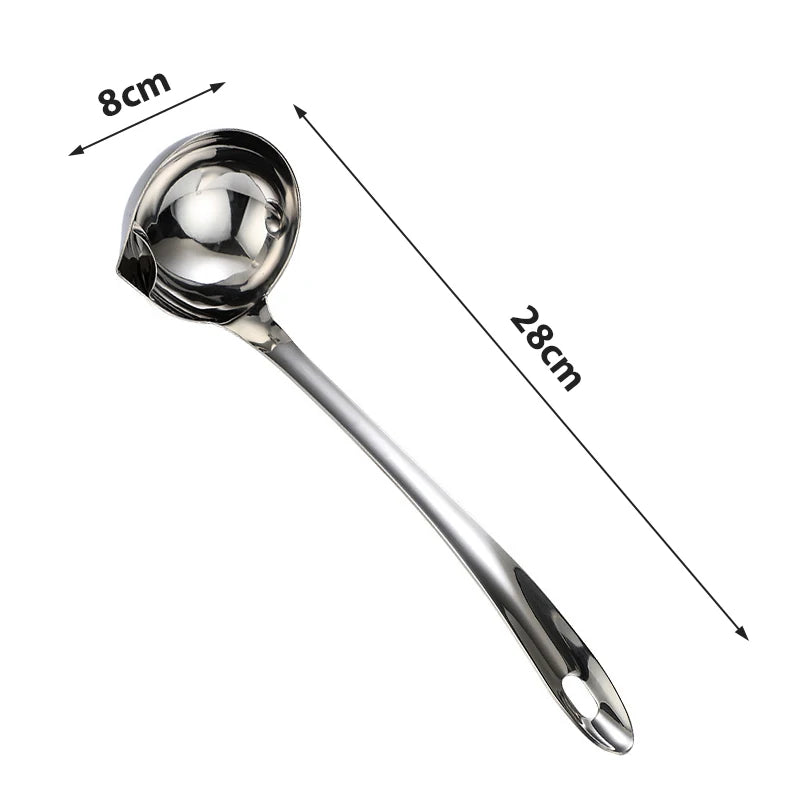 Stainless Steel Filter Spoon Soup Fat Oil Separator Ladles Skimmer Spoon Soup Colander For Kitchen Heat Insulation Anti-scalding