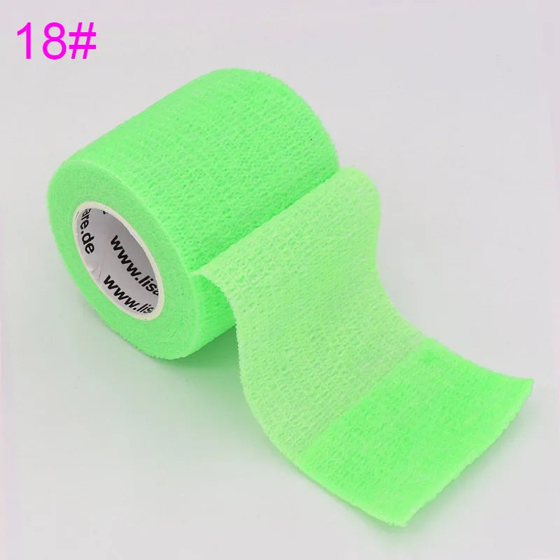 1 Roll 2.5/5/10cm Sport Bandage Self-adhesive Breathable Elastic Bandages for Sports Fixing Finger Wrist Leg Non-woven Bandage