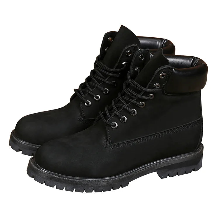 TINTINOS 2024 Autumn and Winter New Warm High Top Martin Boots Men's Round Head Fashion Anti Slip Versatile Fashion Yellow Boots
