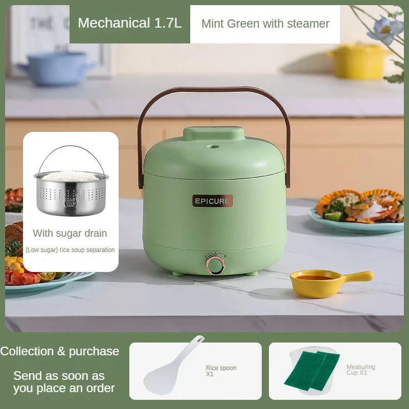 220V Electric Sugar Drained Rice Cooker Home Non-stick Electric Low Sugar Rice Cooker & Sugar draining inner Multi Cooker 1.7L