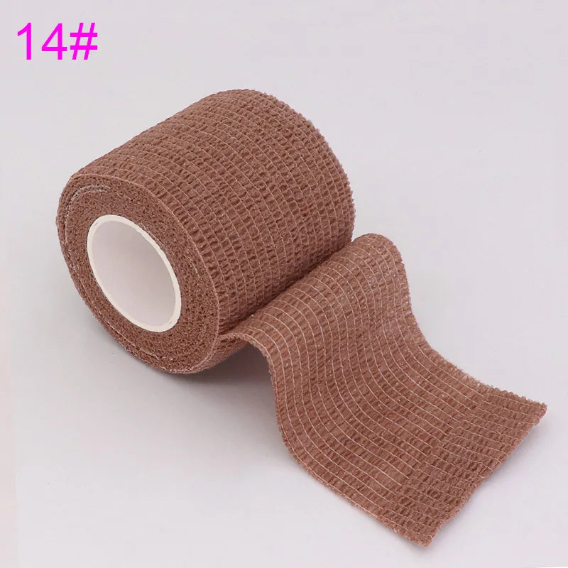 1 Roll 2.5/5/10cm Sport Bandage Self-adhesive Breathable Elastic Bandages for Sports Fixing Finger Wrist Leg Non-woven Bandage