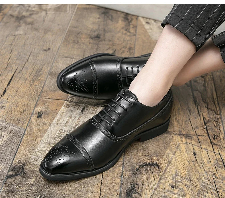 Our New Collections 2024-2025 Men's Formal Shoes Red Sole Fashion Business Casual Party Banquet Daily Retro Carved Lace-up Brogue Dress Wedding Shoes Size 48