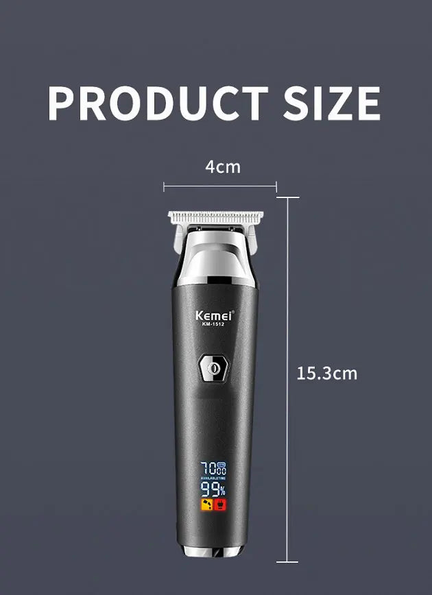 Kemei Professional Hair Trimmer Rechargeable Electric Hair Clippers Cordless Zero Gap hair cutting machine 7000RPM LCD Display