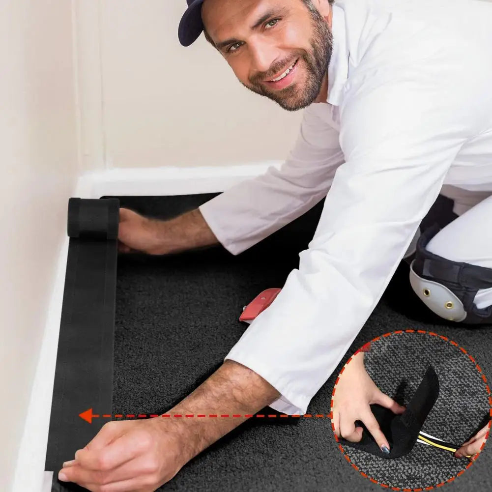 100cm/300cm/500cm Floor Cable Cover No Punching Strong Adhesive Fastener Tape Space-saving Protect Wires Floor Cable Cover