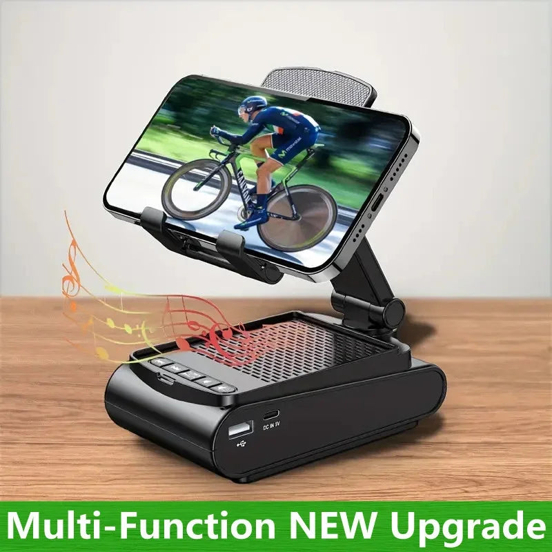 Brand New Mobile Phone Holder Stand With Bluetooth Speaker Adjustable Tablet Desktop Live Lazy Bracket Support Portable Wireless Speaker