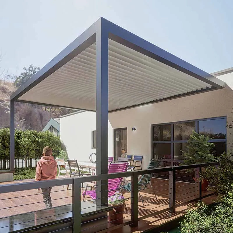  Pavilion outdoor courtyard electric shutter flip canopy aluminium pergola villa garden sunshade pavilion roof pergola